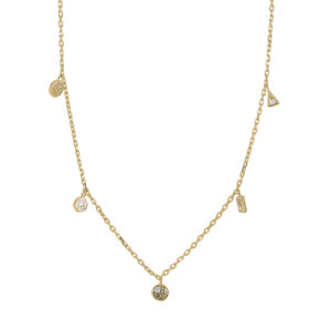 Joanli Gwennor halskæde i forgyldt med cz