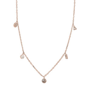 Joanli Gwennor halskæde i rosaforgyldt med cz