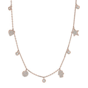 Joanli HayleyNor halskæde i rosaforgyldt med zirkoner