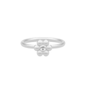 Julie Sandlau Bloom sølv ring med zirkoner