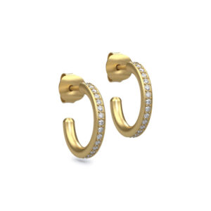 Julie Sandlau Infinity creoler forgyldt med cubic zirkonia