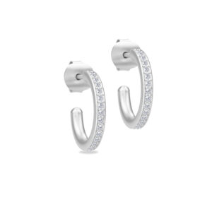 Julie Sandlau Infinity creoler rhodineret sølv med cubic zirkonia