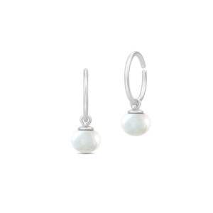 Julie Sandlau Mini Perla Creol i sølv med perle
