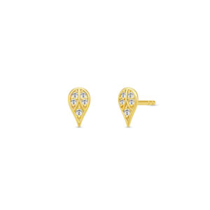 Julie Sandlau Peacock Feather ørestik i forgyldt med cz