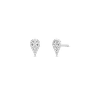 Julie Sandlau Peacock Feather ørestik i sølv med cz