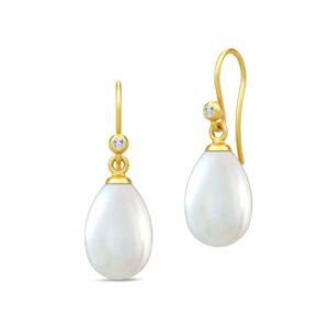 Julie Sandlau Perla ørehængere i forgyldt med hvide perler