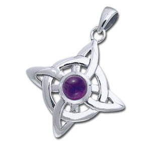 Keltisk Livshjul med Ametyst - 34mm - u/kæde