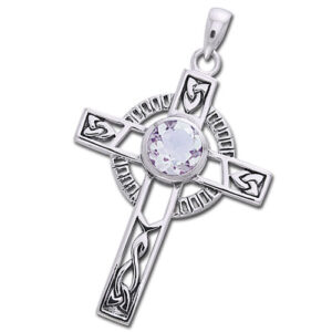 Keltisk kors med Bjergkrystal - 40mm - u/kæde