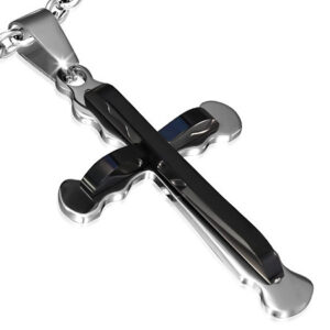 Kors Vedhæng i stål - 55mm - u/kæde