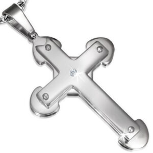 Kors Vedhæng i stål - 75mm - u/kæde