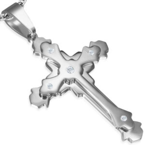 Kors Vedhæng i stål - 78mm - u/kæde