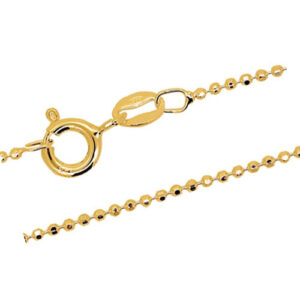 Kuglekæde - 42cm - tykkelse 1,2 mm - Forgyldt