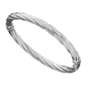 LUND Armring i sølv, snoet hængsel, 5 mm