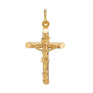 LUND Copenhagen 8 kt guld krucifiks kors vedhæng, 34x21mm