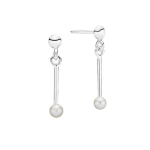 LUND Copenhagen sølv ørestikker med pind og perle