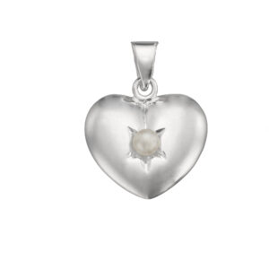 LUND Hjertevedhæng i sølv med perle