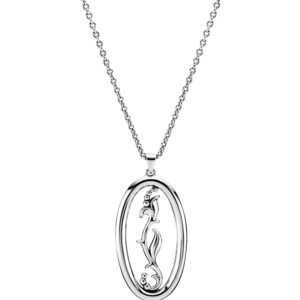 LUND halskæde med oval vedhæng i sølv