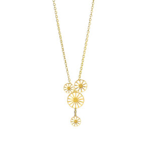 Lund Copenhagen Marguerit halskæde forgyldt med 3 hvide Margueritter buket