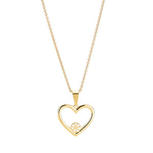Lund Copenhagen Marguerit halssmykke - forgyldt hjerte med marguerit
