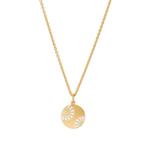 Lund Copenhagen forgyldt marguerit collier med mønt