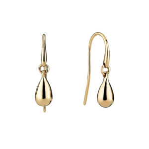 Lund Copenhagen sølv dråbe ørehænger, 8 kt. guld