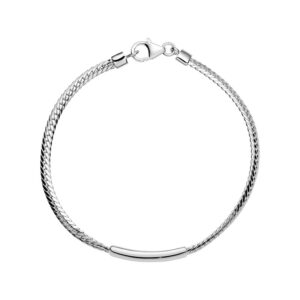 Lund Copenhagen sølv fladt panser armbånd med rør