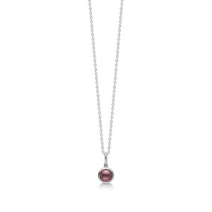 Mads Z Cabochon sølv halskæde med rød rubin
