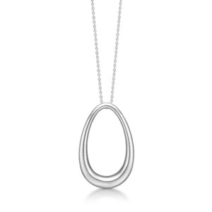 Mads Z OPEN ELLIPSE sølv halskæde med vedhæng