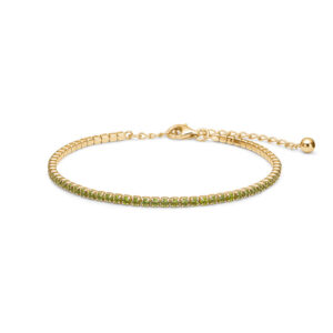 Mads Z Studio Z forgyldt tennisarmbånd med grønne zirkoner