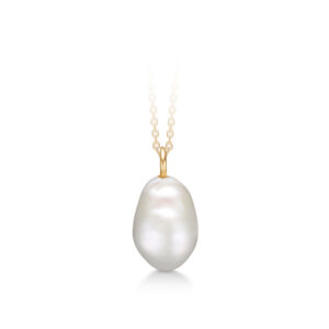 Mads Z Teardrop Vedhæng, Barokperle i 14 kt guld