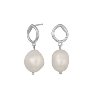 NORDAHL BAROQUE sølv øreringe med hvid perle