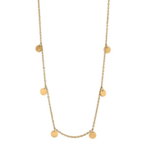 Nordahl Disc halskæde i forgyldt
