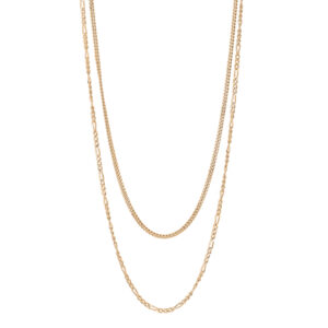 Nordahl Figaro dobbelt halskæde i forgyldt