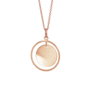 Nordahl Jewellery Tassel halskæde i rosaforgyldt med cirkel vedhæng