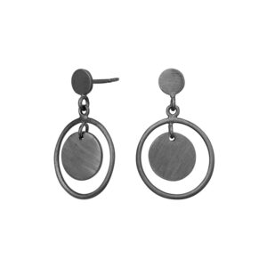 Nordahl Jewellery Tassel ørehænger i sort sølv med cirkler