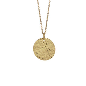Nordahl Jewellery Two-sided lang halskæde i forgyldt med rundt vedhæng Ø 20 mm