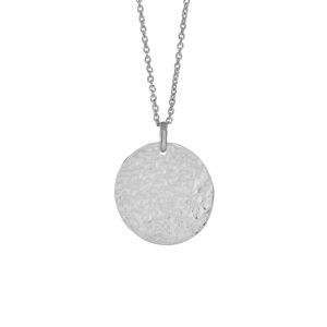 Nordahl Jewellery Two-sided lang halskæde i sølv med rundt vedhæng Ø 20 mm