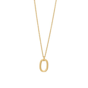 Nordahl Soft halskæde med ovalt vedhæng i forgyldt