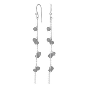 Nordahl Sweets ørehængere i sølv med grå månesten.