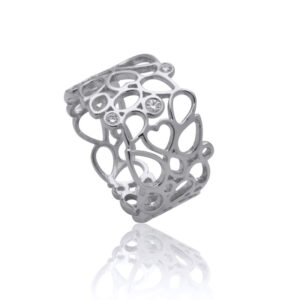 Nuran Fantasy ring i 14 kt. hvidguld med brillanter i alt 0,05 ct.