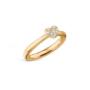 OLE LYNGGAARD Hjerte ring 18 kt guld 8 brillanter i alt 0.08ct - blank