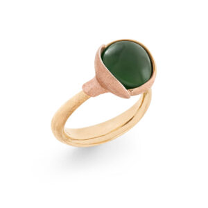 OLE LYNGGAARD Lotus ring str. 2 - 18 kt guld - blade rosaguld med serpentin