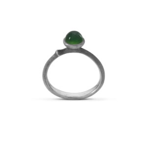 OLE LYNGGAARD Lotus sølv ring med serpentin - str. 0 - TINY