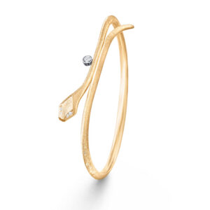 OLE LYNGGAARD Mini Snakes armring 18 kt guld med 5 brillanter