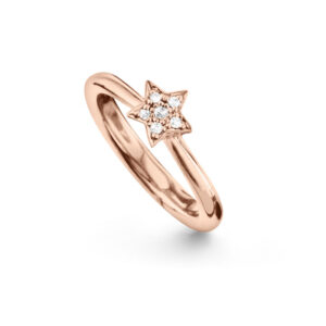 OLE LYNGGAARD ring Stars 18 karat rosaguld 6 brill. i alt 0.09ct TW.VS blank