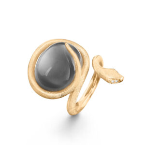 OLE LYNGGAARD ring mellem Snakes i 18 kt guld med 4 brillanter