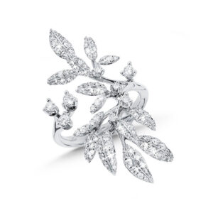 OLE LYNGGAARD ring stor Winter Frost i hvidguld med 121 brill. i alt 1,05 ct. TW.VS.