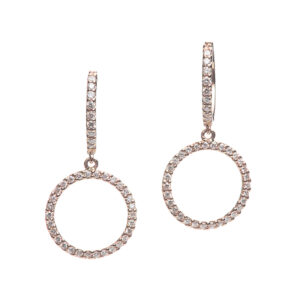 Ørehænger 14 kt. rosaguld med 78 brillanter i alt 0,33 ct