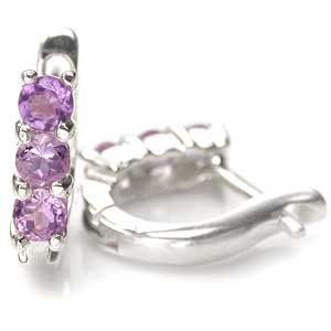 Øreringe med Ametyst - 13x3mm - pr sæt