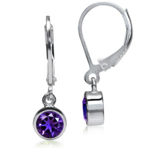 Øreringe med Ametyst - 23mm - pr par